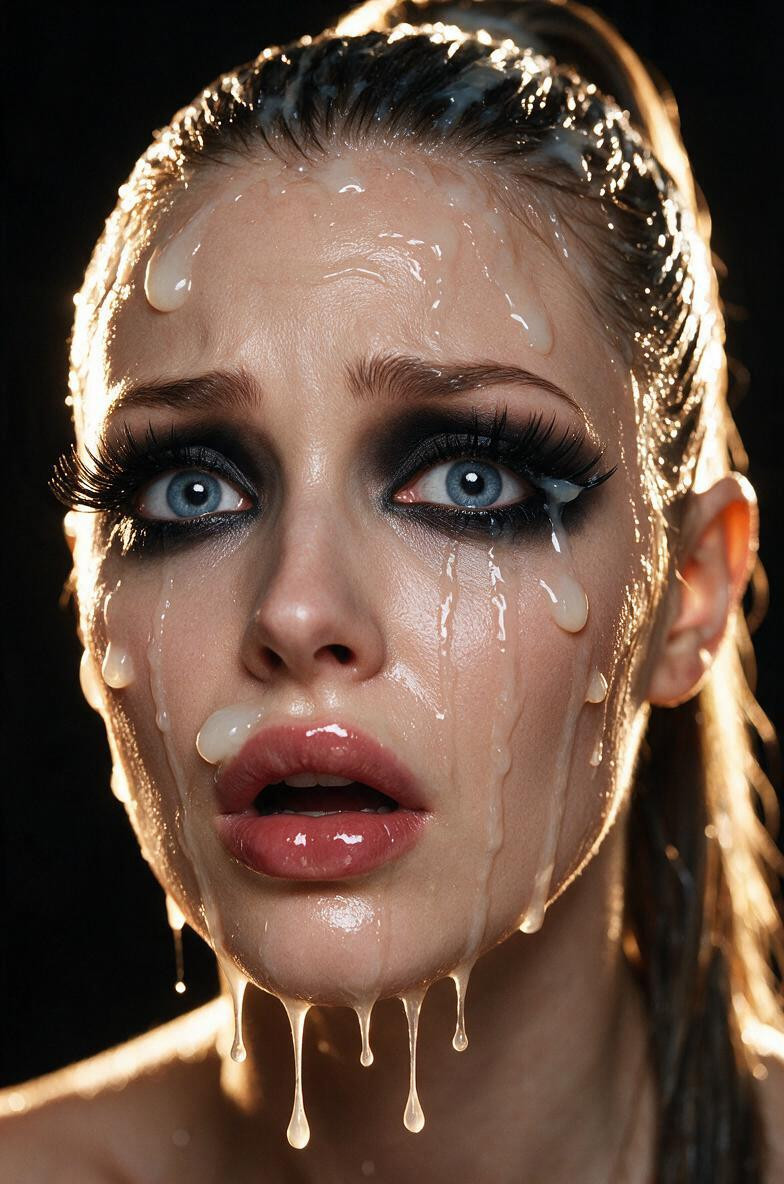 Highly Detailed And Symmetrical Facial Features Smooth Rounded Jawline, Only Her Face Is In The Frame, Extreme Smoky Eyes Makeup AI Porn