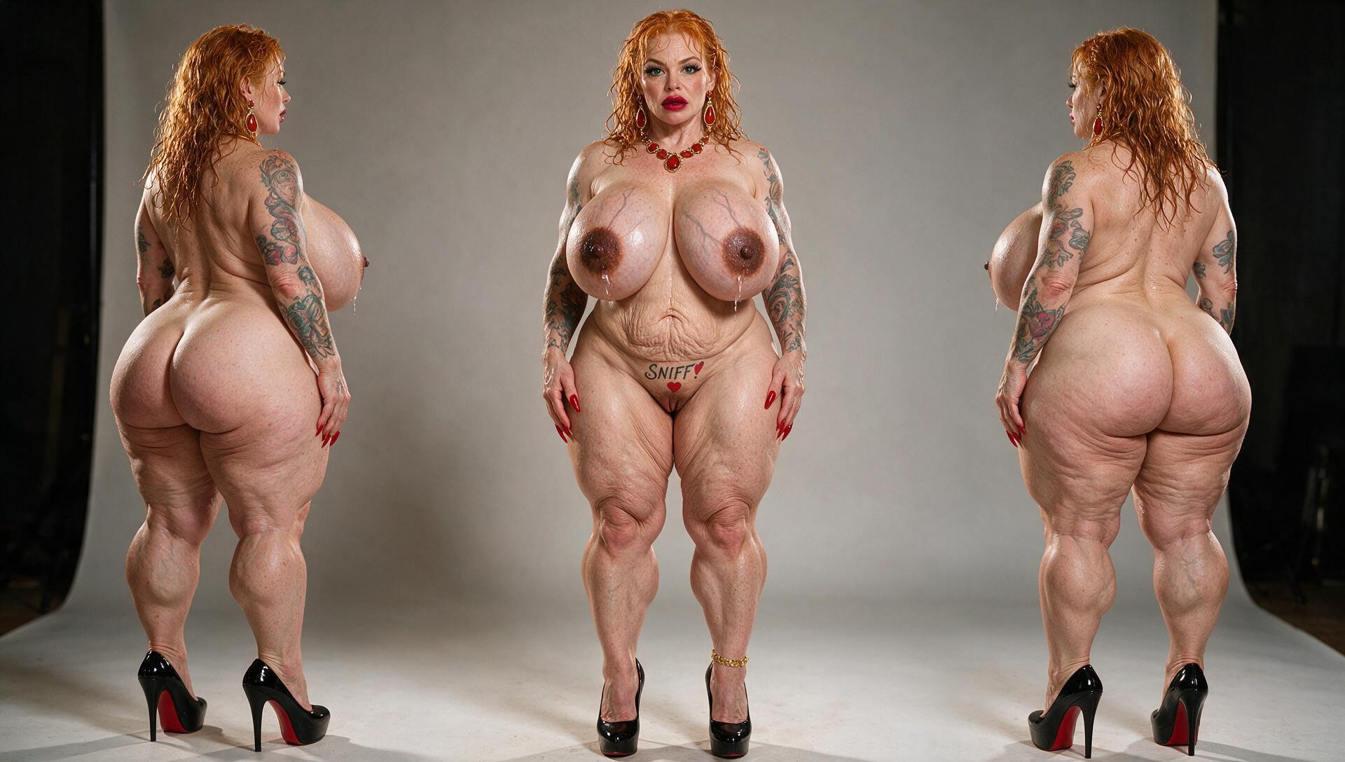 Extremely Fat Inner Thighs, Woman Is + Pale American Anglo-saxon Hot Milf With Mature Freckled Pale Skin With Few Moles, Woman Isloose Saggy Skin Porno IA