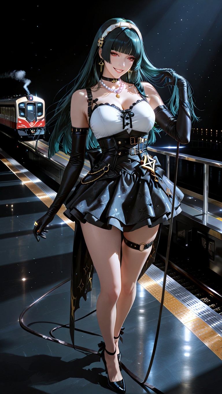 Full Body Shot, Cinematic Rim Lighting, Black Dress Skin AI Porn