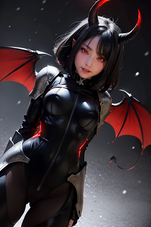 Evil Smile, Dark Black Hair, Extremely Waist Porno IA