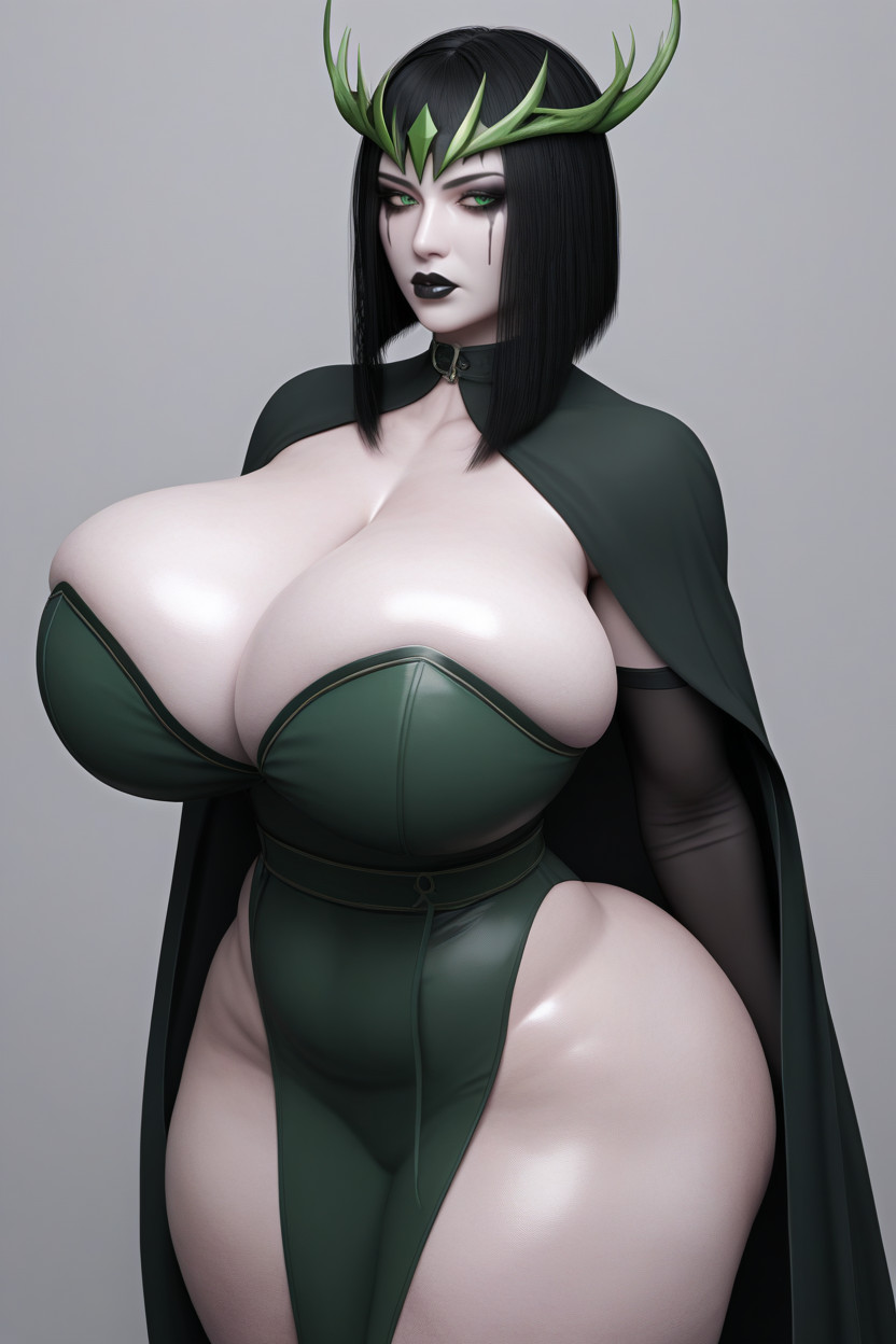 Korean Female, Punk, Black Hair AI Porn
