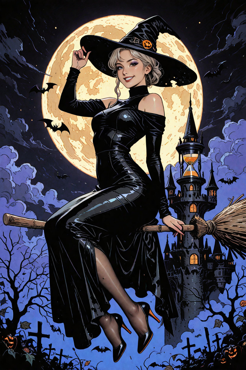 Black Elegant Long Dress, Dark Background, Dress With Turtleneck And Long-sleeved Porno IA