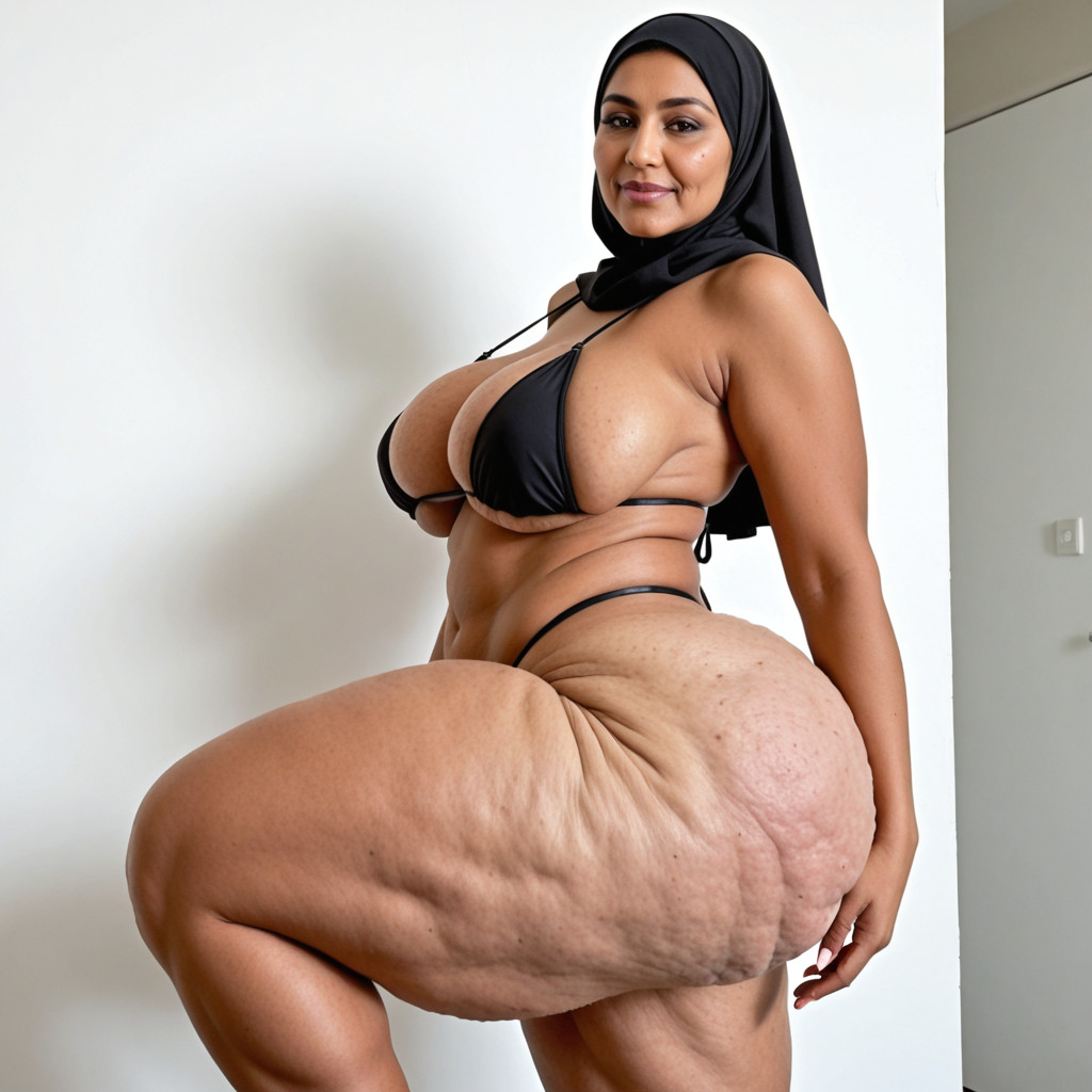 スリングショットビキニ, Ultra High Detail Eyes, Bulging Stomach AIエロ