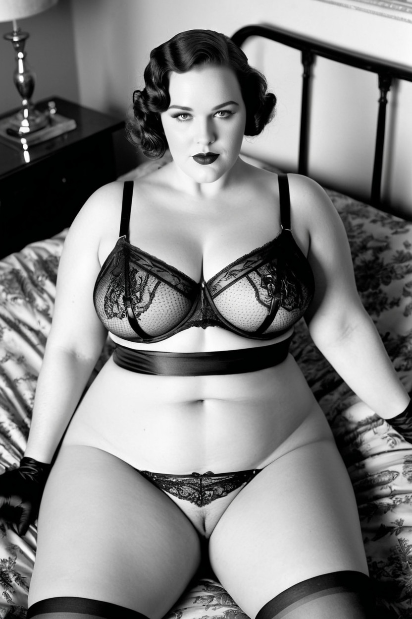 Old Scratchy Photograph, Chubby Round Face, Amateur Quality Photo AIエロ