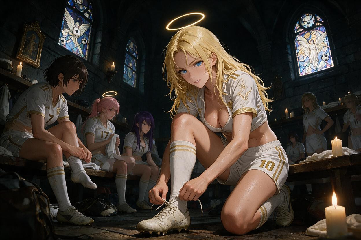 Radiant, White-and-gold Uniforms, Sensual AI Porn